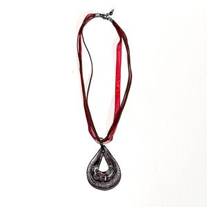 5/$15💥 Elegant Large Glass Teardrop Pendant Necklace Jewelry 💧